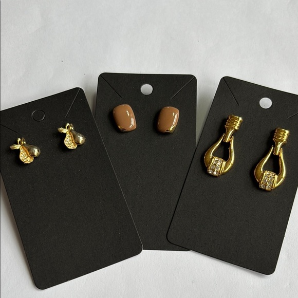 Jewelry - ✨3 pairs Bundle Gold and Brown Earrings